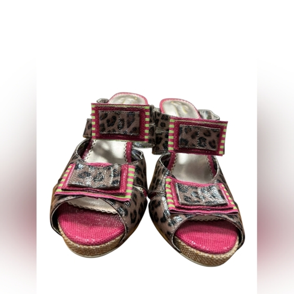 Poetic Licence Moonlight Dancer Heel Leopard/Floral Leather Size 10 EUC - Picture 6 of 8